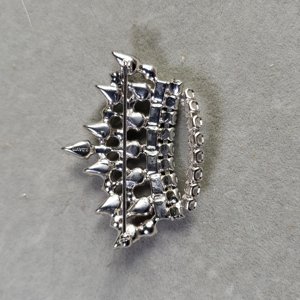 B. Davis Rhinestone Crown Brooch - Picture 2 of 2